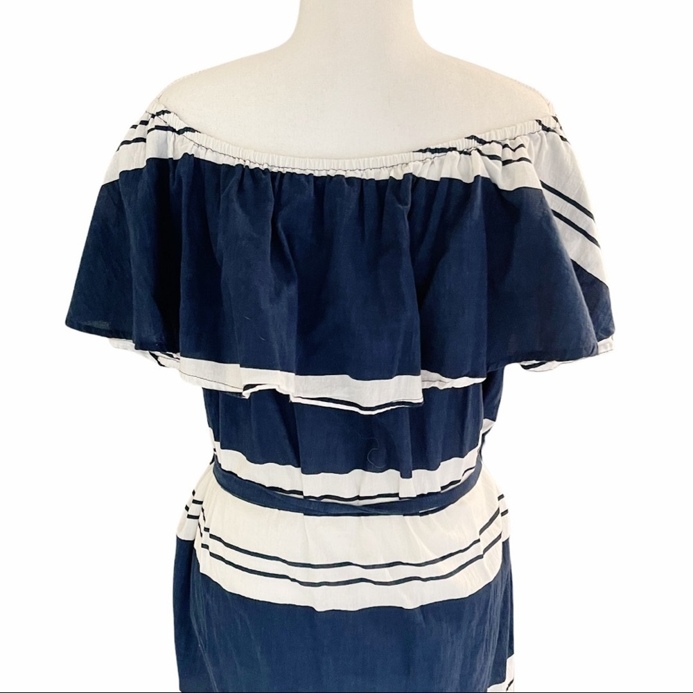 Faithfull the Brand Navy Stripe Majorca Tiered Dress 4 - Picture 4 of 12